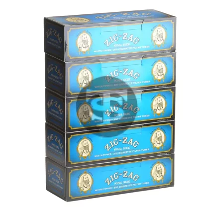 Zig Zag Filter Tubes King Size White Tipped (Light) 5 Cartons of 200