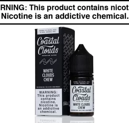 White Clouds Chew by Coastal Clouds Salt 30ML - Vape Product, Vape Product