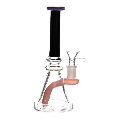 Pink Collared Inline Perc Beaker – 8in - Vape Store