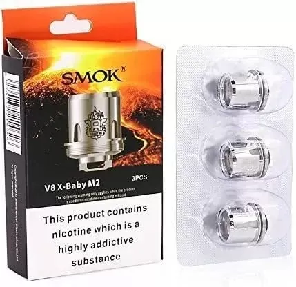 Smok V8 X-Baby Replacement Coils 3pk - Resistance#X4 0.15ohm>T6 0.2ohm>M2 0.25ohm>Q2 0.4ohm (97633B)
