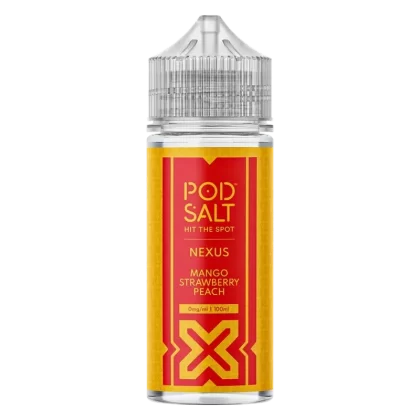 Pod Salt Mango Strawberry Peach 100ml Vape Juice By Nexus - Nic Shots#0 Nic Shots>1 x 18mg Nic Shot>2 x 18mg Nic Shots