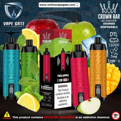 Al Fakher - Crown Bar Sounds Disposable Vape (12,000 Puffs) - Blueberry Gum / 5 mg