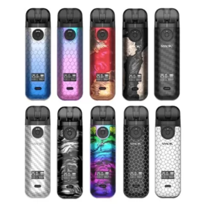 SMOK Novo 4 Pod Kit - Red Stab Wood, Cyan Pink Cobra