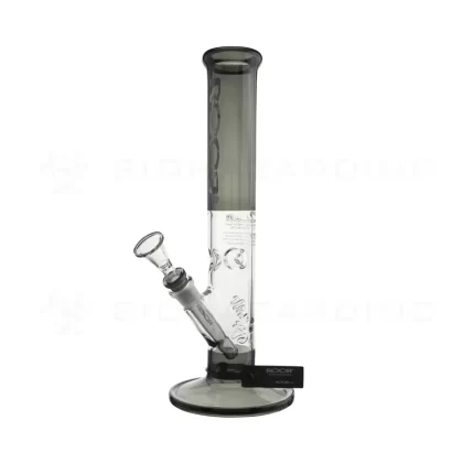 RooR® | Colored Straight w/ Gridded Downstem | 14″ – 14mm – Smoke Black