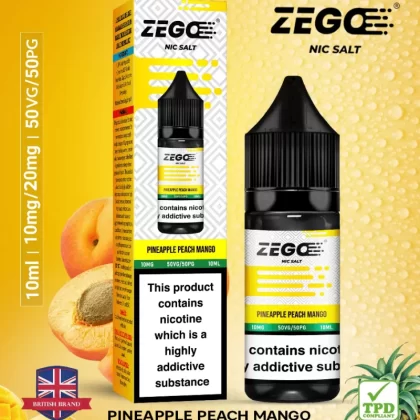 Zego Pineapple Peach Mango Nic Salt Vape Juice - 10 Pack - 20mg