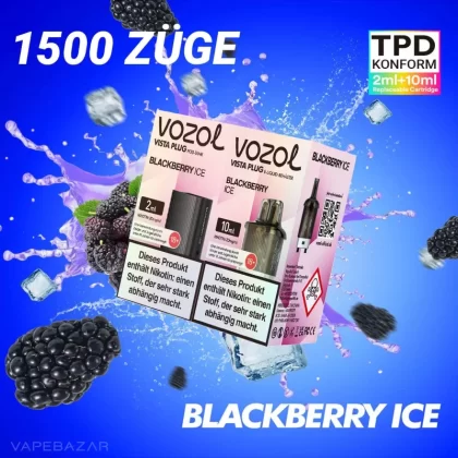 Vozol Vista Plug – Blackberry Ice Prefilled Pod - Pod Kit; La Fume; 2ml + 10ml