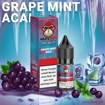 VapeApe – Grape Mint Acai – Nic Salts - 10mg/ml, 20mg/ml