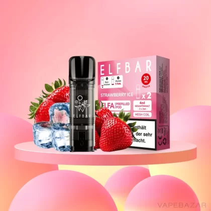 ELFBAR ELFA Pods Strawberry Ice 20mg – 2er Pack - Elf Bar / Glycerin / Nikotinsalz / Cooling Agent / Propylenglykol / Aromastoffe