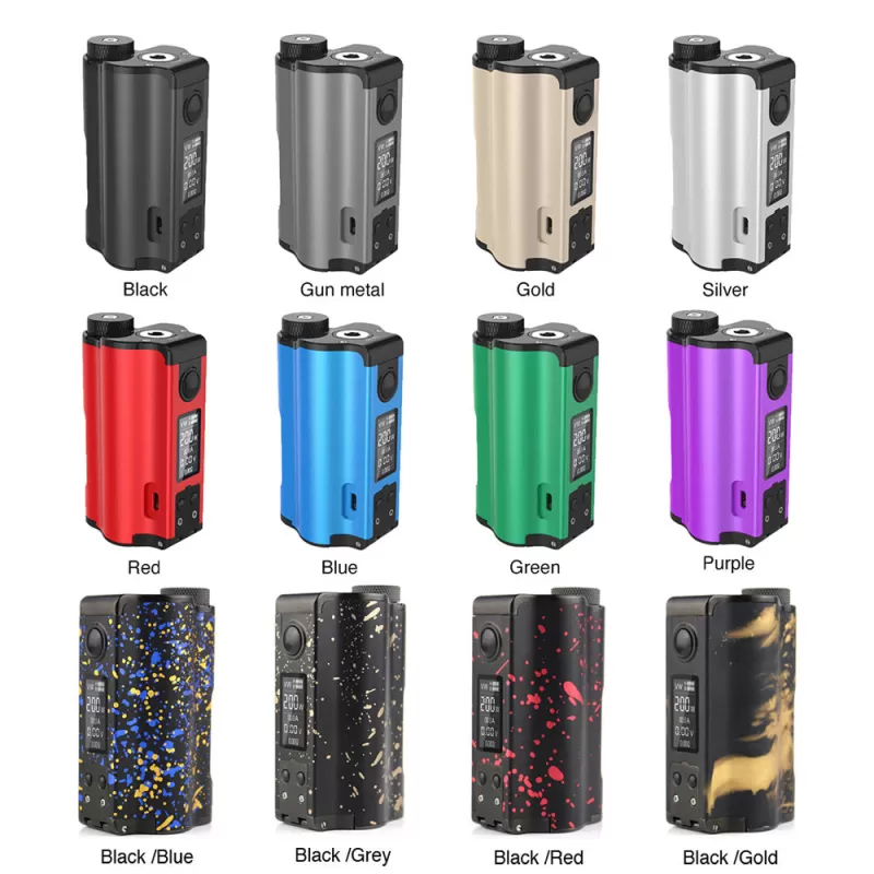 Dovpo Topside Dual 200W Squonker Box Mod (V3) (Upgraded) - Black/Blue