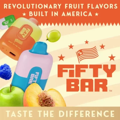 Fifty Bar 6500 Puffs Disposable Vape - Aloe Grapple Watermelon, Aloe Kiwi Strawberry