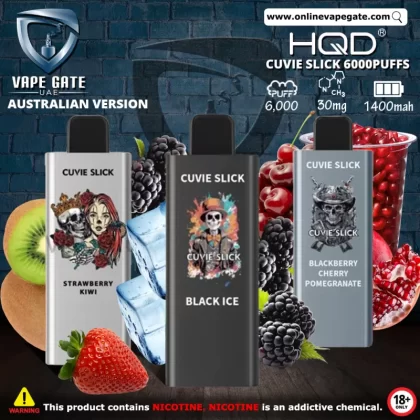 HQD Cuvie Slick Australian Version Disposables Vape (6,000 Puffs) - Blackberry Cherry Pomegranate / 30 mg