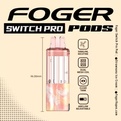 Strawnana Ice Cream – Foger Switch Pro Pod | 30K Puffs