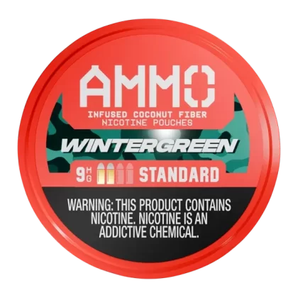 Wintergreen AMMO Nicotine Pouches - Customer Group#Consumer~Nicotine#Standard 9mg>Strong 12mg>Magnum 15mg~Size#Single>5 Pack