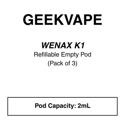 Geekvape Wenax K1 Replacement Pods – Pack of 3 - Vapeys Co Nz