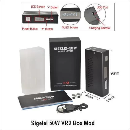 Sigelei 50W VR2 Box Mod - White - Skullvaping