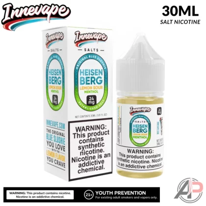 Innevape Heisenberg Lemon Sour Menthol Salt Nicotine 30mL - Salt Nicotine 24mg - 30mL, Salt Nicotine 50mg - 30mL