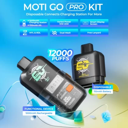 MOTI Go Pro Kit Disposable Device – 12000 Puffs - Blue Kiwi