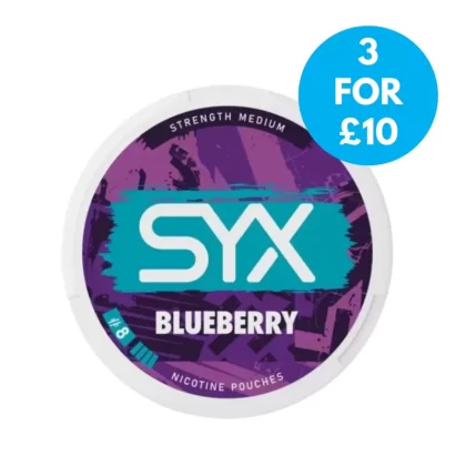 SYX Snus 8mg Nicotine Pouches - Vape Product, Low; Blueberry (C830F2)