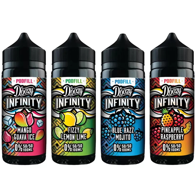 Doozy Infinity Pod Fill 50/50 100ml Shortfill E-liquid - Pineapple Raspberry