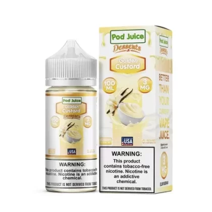 Pod Juice Golden Custard Tobacco Free Nicotine E-Juice 100ml - Eliquidsupply