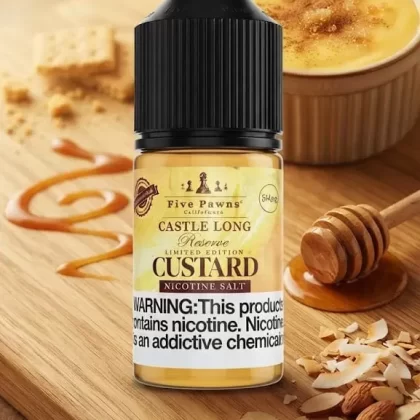 CUSTARD CASTLE LONG SALT RESERVE FIVE PAWNS ELIQUID - Elegantvapestore