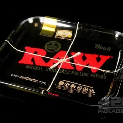 RAW Large Black Metal Rolling Tray 1/Box