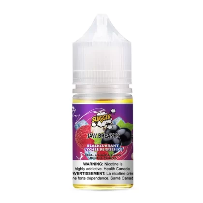 SLUGGER Jaw Breaker Salt – Blackcurrant Lychee Berries Ice 30ml (20, 35, 50mg) - Vapebar Pk