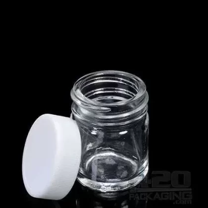 Glass Jars with White Cap | 38mm – 1oz – 252 Count