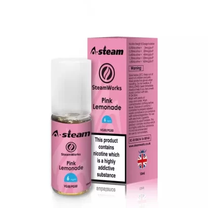 Pink Lemonade A-Steam 10ml Premium Vape Juice – Pack of 10 Bottles