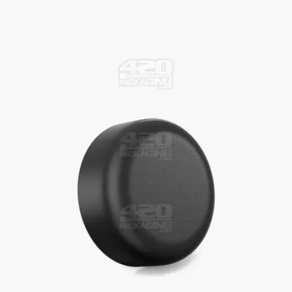 POLLEN GEAR | LoPro Child Resistant Smooth Push Down & Turn Plastic Round Caps w/ Foam Liner | 38mm – Matte Black – 160 Count