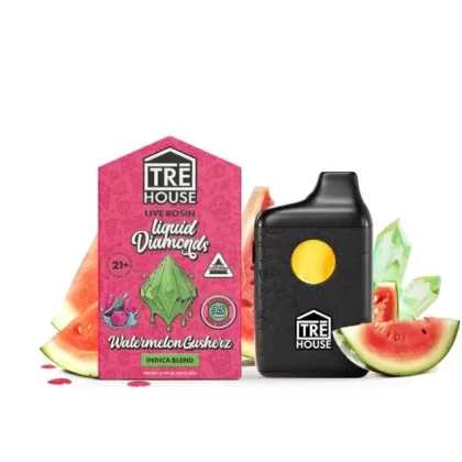 Tre House Watermelon Gusherz – Live Rosin Liquid Diamonds Indica THC