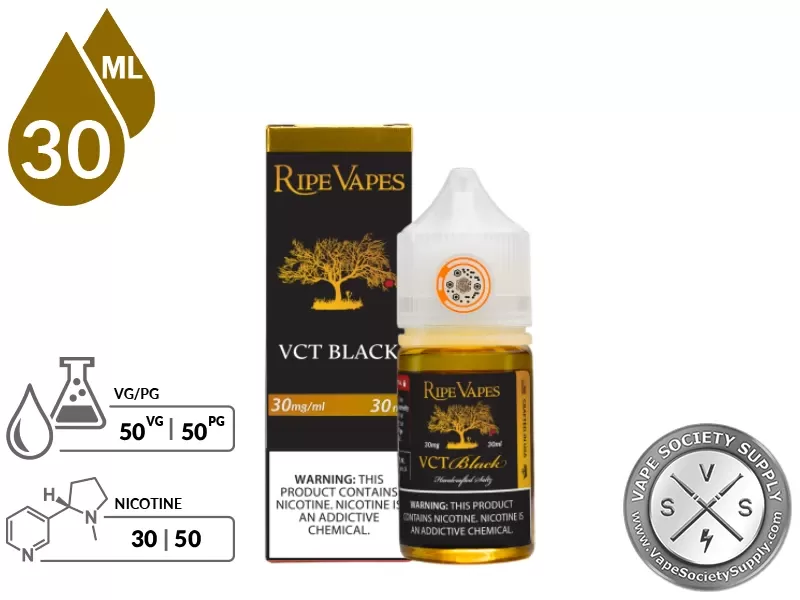 VCT Black by Ripe Vapes Handcrafted Saltz 30ml - Image 2
