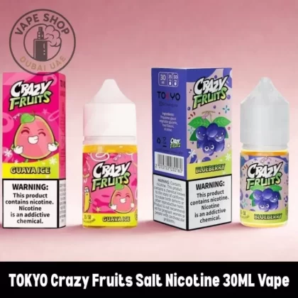 TOKYO Crazy Fruits Salt Nicotine 30ML Vape Juice 35MG & 50MG E-Liquid - Exotic Passion, Green Grape; Vape Product, Vape Product