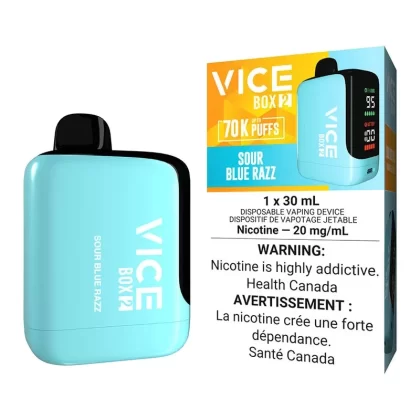 Vice Box 2 Disposable Vape Device – Sour Blue Razz - Nicotine Strength#20mg/ml