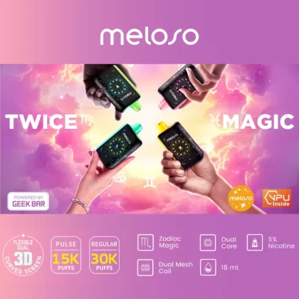 Meloso Bar 30K Powered By GEEK BAR Disposable - 30,000 Puff - Strawnana Ice (Virgo)
