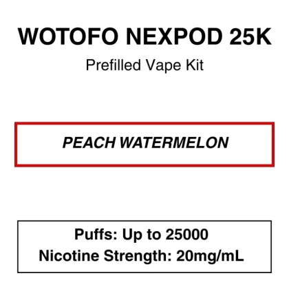 Wotofo – Nexpod 25K – Prefilled Vape Kit – Peach Watermelon