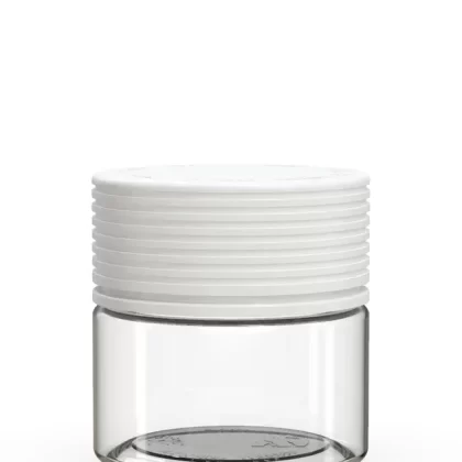 CHUBBY GORILLA | Child Resistant Clear Plastic Spiral Jar w/ White Cap | 55mm – 2oz – 400 Count