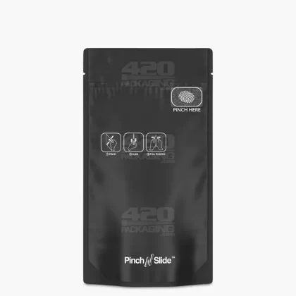 Child Resistant & Tamper Evident | Pinch N Slide 3.0 Matte Black Mylar Bags | 4in x 7.4in – 7g – 250 Count