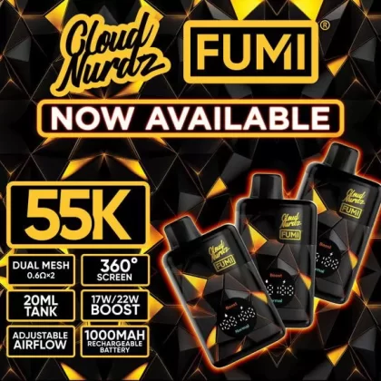 Cloud Nurdz X Fumi 55,000 Puff Disposable Vape - Clear, Crispy Apple