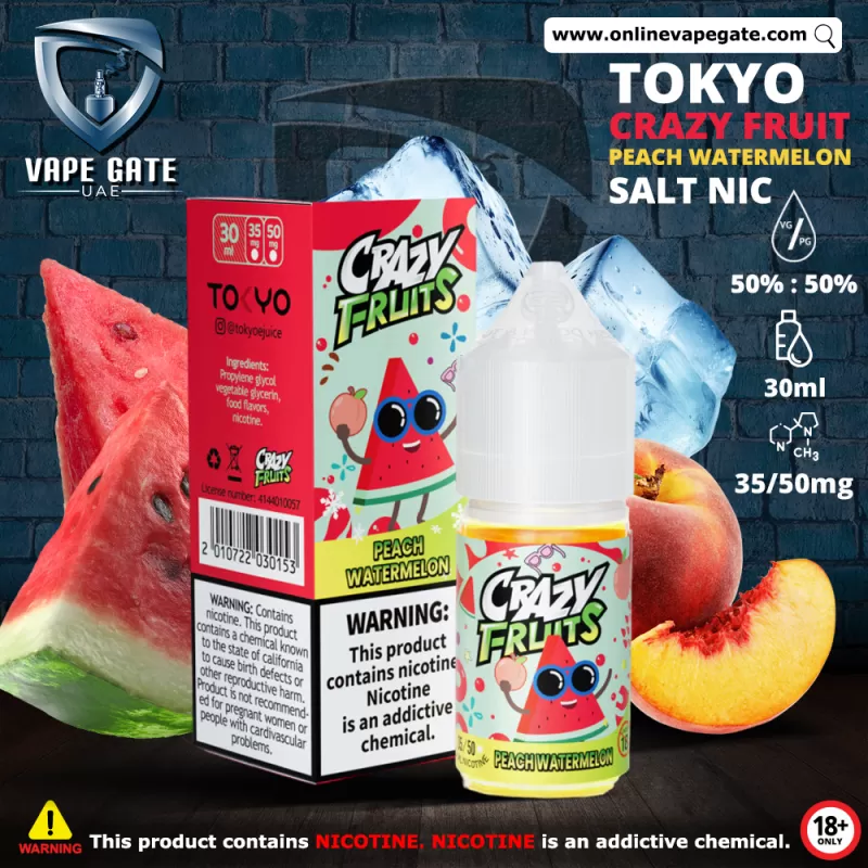 Tokyo Crazy Fruits Peach Watermelon Saltnic 30ml