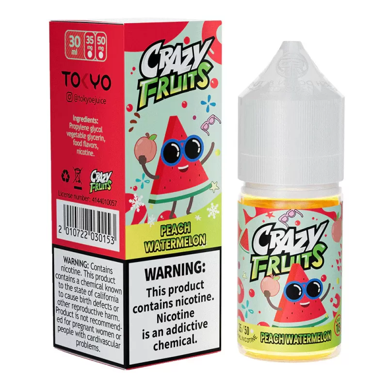 Tokyo Crazy Fruits Peach Watermelon Saltnic 30ml - Image 2