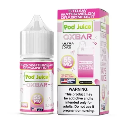 Pod x Oxbar Juice Salt Strawberry Watermelon Dragonfruit Tobacco Free Nicotine E-Juice 30ml