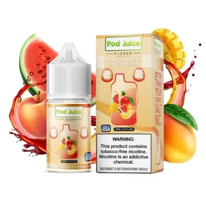 Pod Juice PJ5000 Salts | Peach Mango Watermelon - Nicotine#35mg>55mg