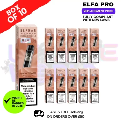 Snoow Tobacco Elf Bar Elfa Pro Prefilled Pod Box Of 10