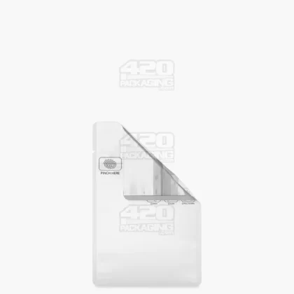 Child Resistant & Tamper Evident | Pinch N Slide 3.0 Matte White Vista Mylar Bags | 3.3in x 4.4in – 1g – 250 Count