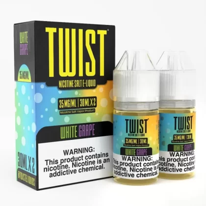 Twist e-Liquids Salt White Grape eJuice - 60mL (2x30mL); Vape Product, Vape Product