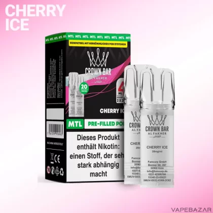 Al Fakher Pods Crown Bar 600 – MTL 20mg – Cherry Ice - Ice / Kirsche