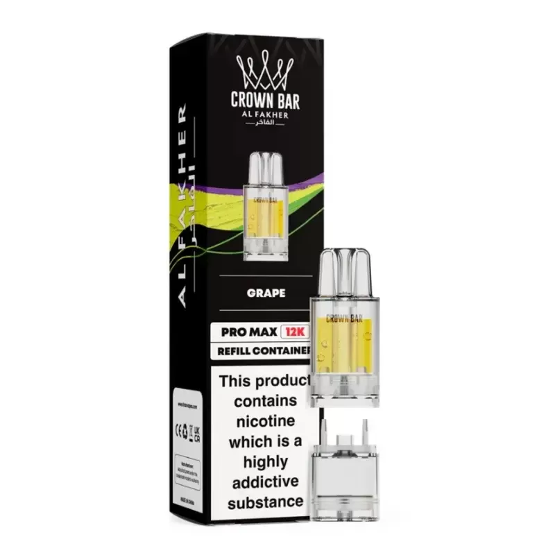 Al Fakher Crown Bar Pro Max 12K Prefilled Pod Grape - Nicotine Strength#20mg
