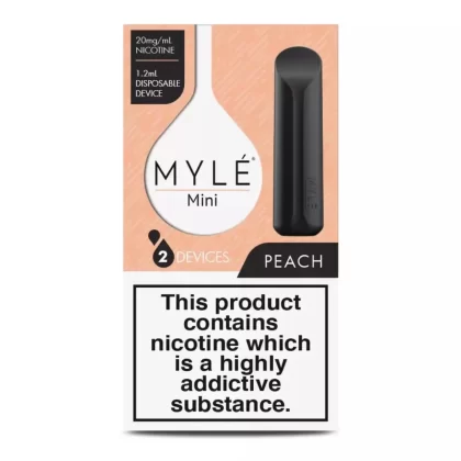 Myle Mini Disposable Pods 320 Puffs – 2 Pack Devices – Peach