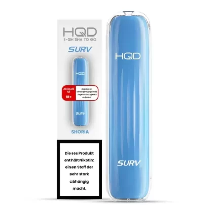 HQD Vape Surv – Shoria - HQD Vape / Kaugummi / Nikotin-Benzoat / Propylenglykol / pflanzliches Glycerin / Aromastoffe / 18mg/ml / 500 mAh / ca. 600